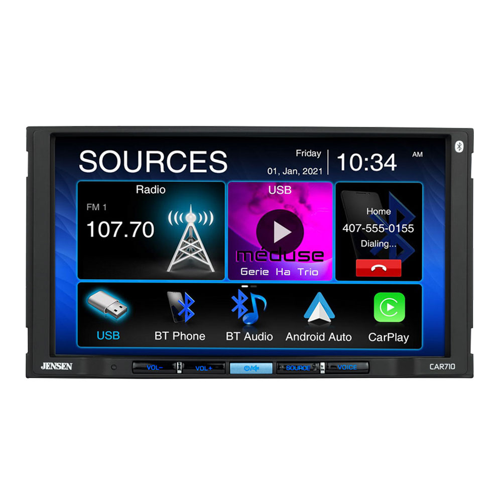 7 inch Single Din Android 10 Radio with Volume Knob Support Wireless  CarPlay