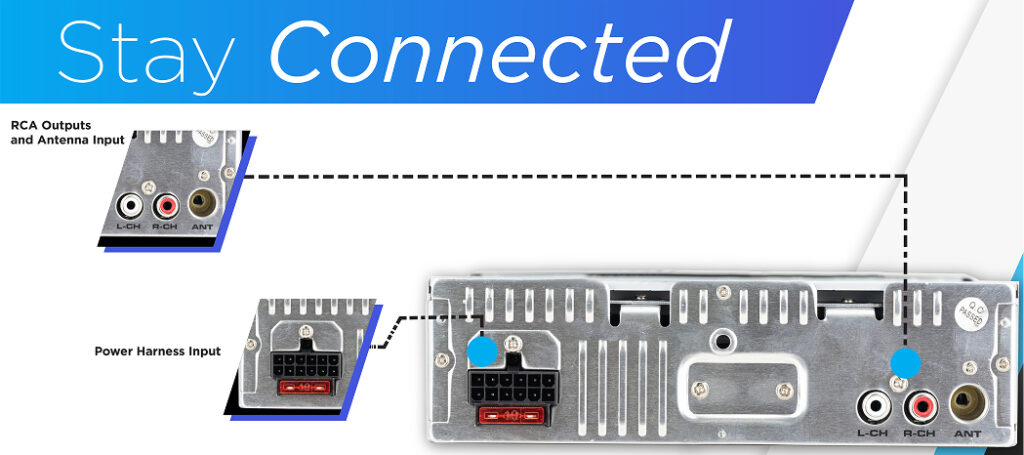 JCR311 Car CD Radio Rear Connections and Inputs