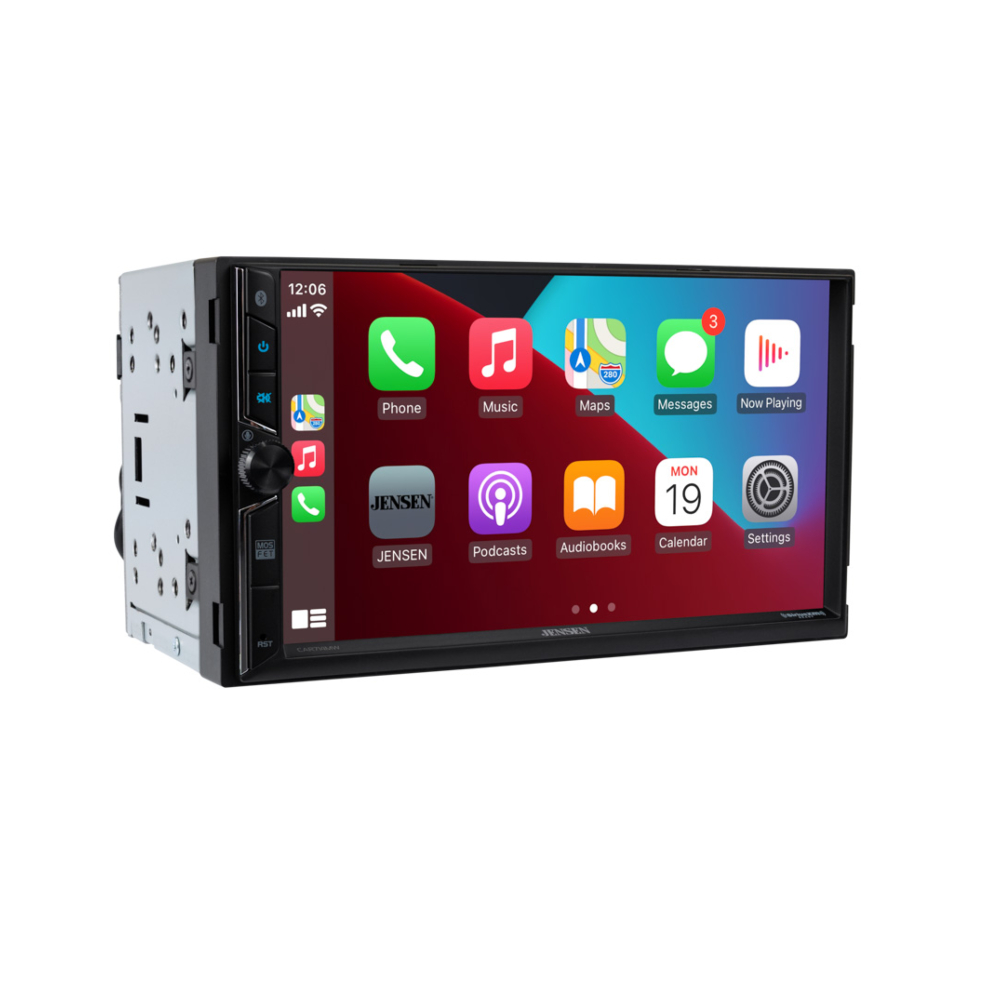 car714mw car stereo angled view