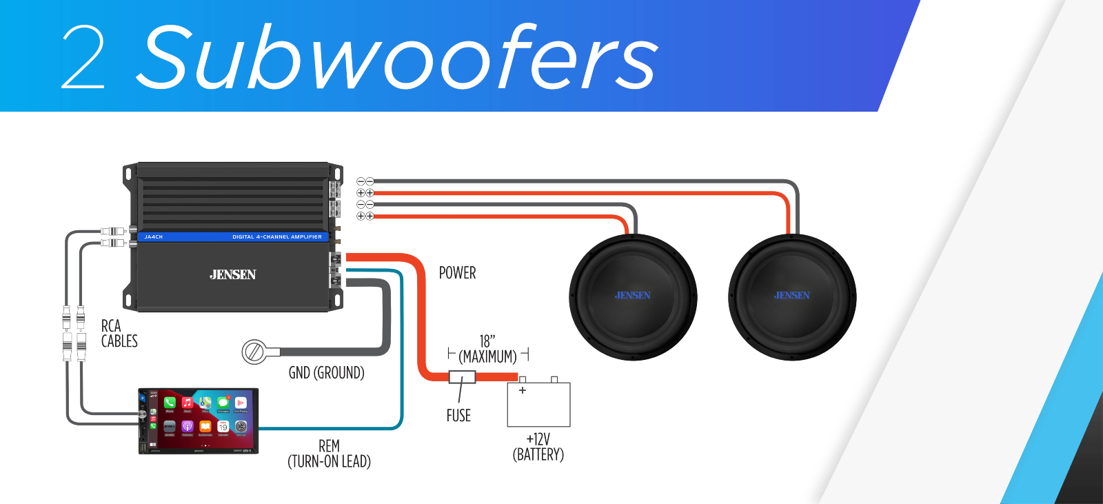 ja4ch 2x subwoofer configuration and setup