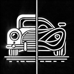 vintage to modern vehicle icon