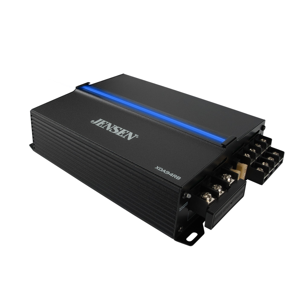 JENSEN JA4CH Class-D 4-Channel Car Amplifier - 1000W Peak Power, Compact Design, Bridgeable