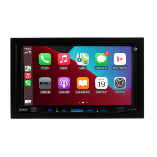 car710-4 car stereo receiver front view with trim ring