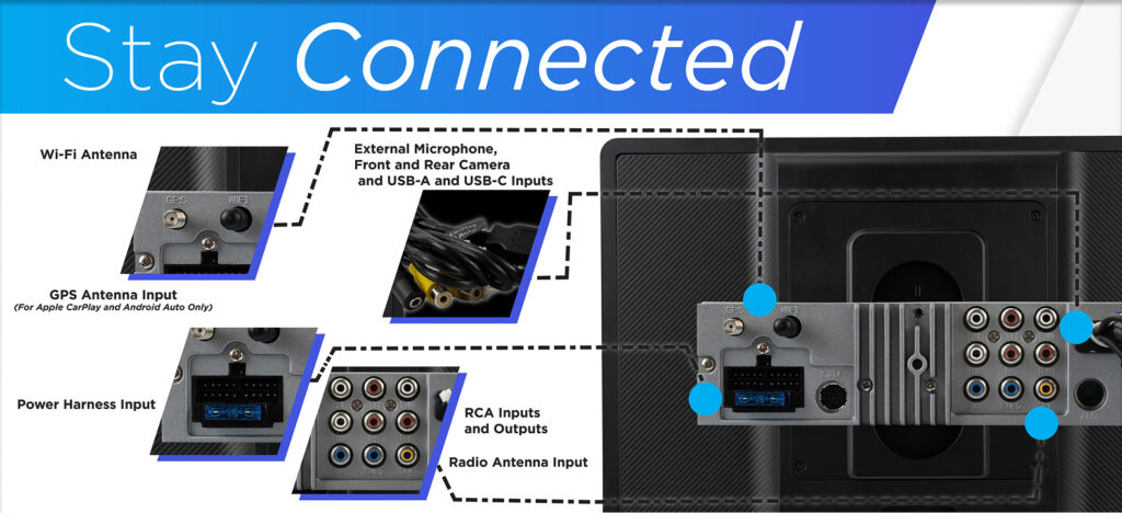 J5CA14 Rear Connections Diagram showing car radio rear inputs