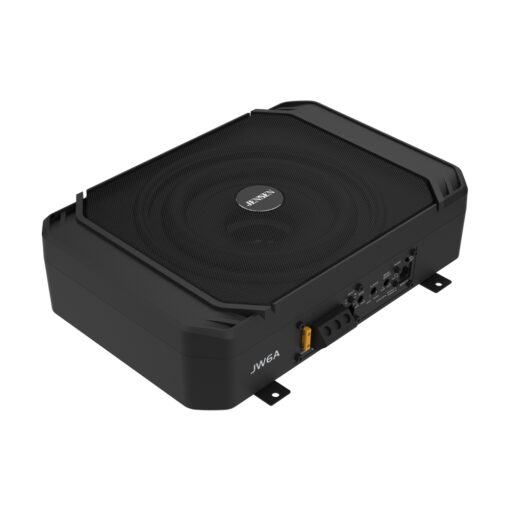 jw6a rendering of angled far up view of car underseat subwoofer