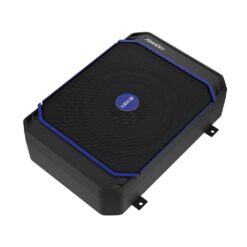 JSW65U rendering of angled far up view of car underseat subwoofer