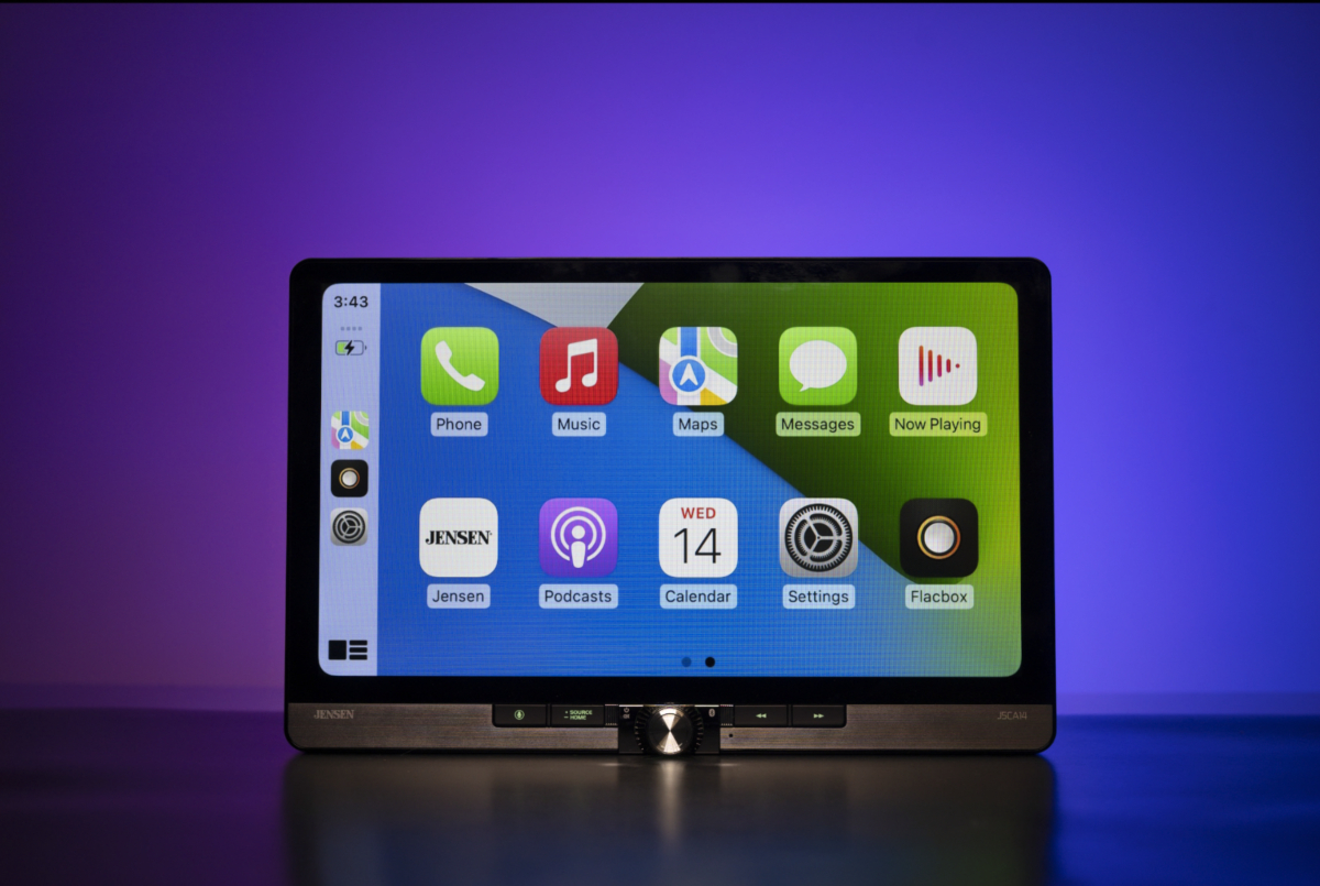 10-inch car stereo screen on display