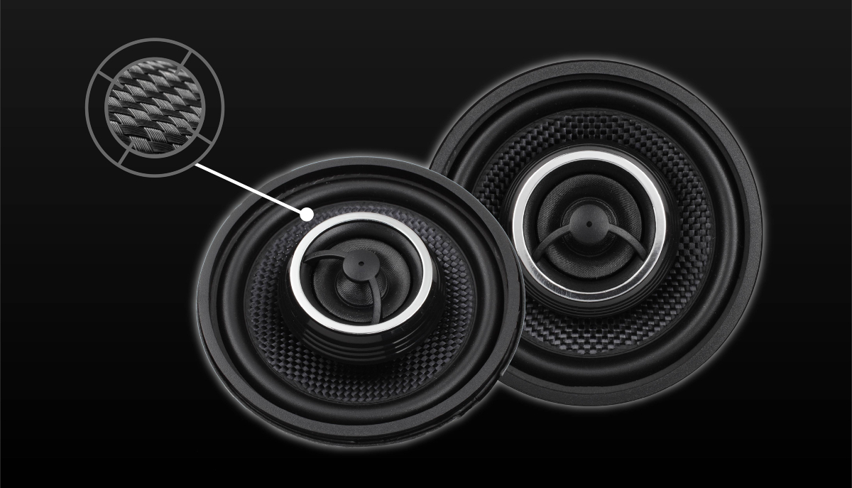 js35k speakers highlighting aramid fiber mesh