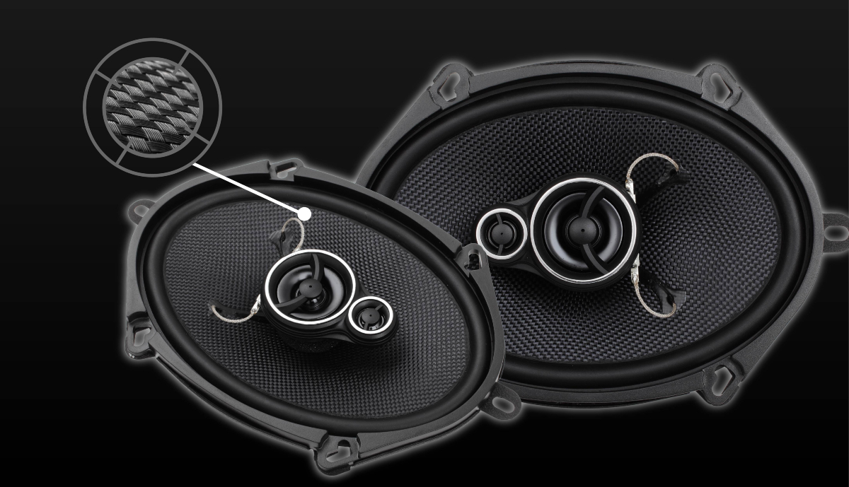 js68k speakers highlighting aramid fiber mesh