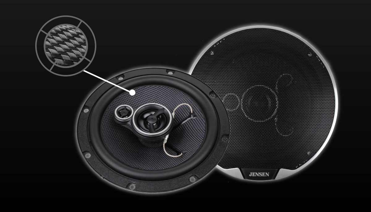 js65k speakers highlighting aramid fiber mesh