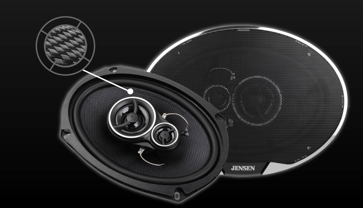 js69k speakers highlighting aramid fiber mesh